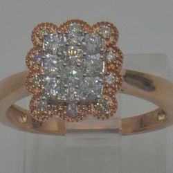 10KT ROSE GOLD RING SIZE 7 2.7 GRAMS 20 DIAMONDS 0.50PTS. 879054-3.