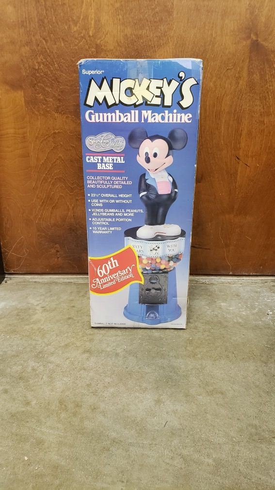 Mickey Mouse Gumball Machine, 2 feet tall, mint condition.