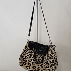 Real Fur Leapord Print Bag And Wallet 