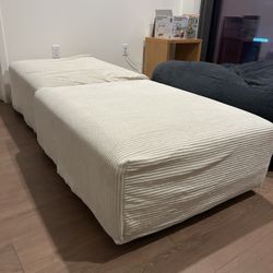 White Couch Foot Rests