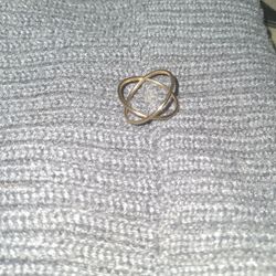 Gold Tone Womens Double Rings Ring