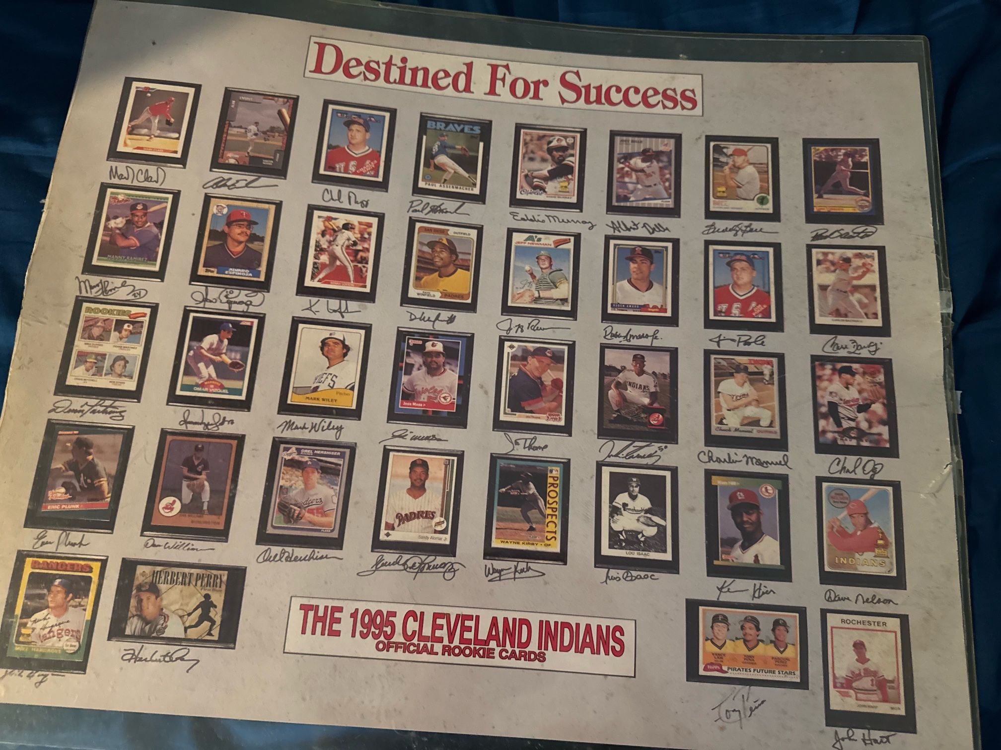 The 1995 Cleveland Indians official rookie card/autographed poster