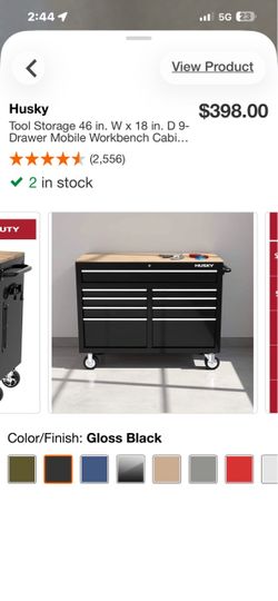 Husky 46” 9-Drawer Mobile Workbench Tool Chest - NEW IN BOX