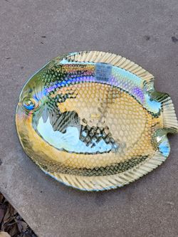 Iridescent Fish-Shaped Decorative Plate