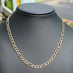 Jewelry 10k solid yellow gold Figaro link chain necklace 19.50” 5.50mm