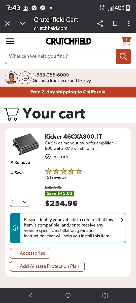 kicker 800.1 amp