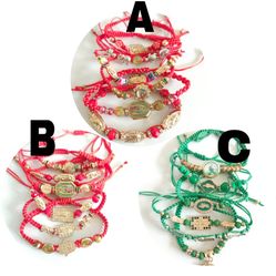 Thread Beaded Adjustable Bracelets religious Virgen de Guadalupe San judas