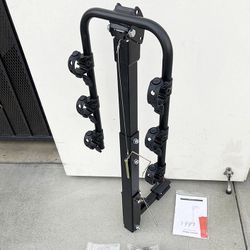 (Brand New) $65 Tilt Folding 3-Bike Hitch Mount Rack Bicycle Carrier for 2” Hitch w/ Straps 110 lbs Max 