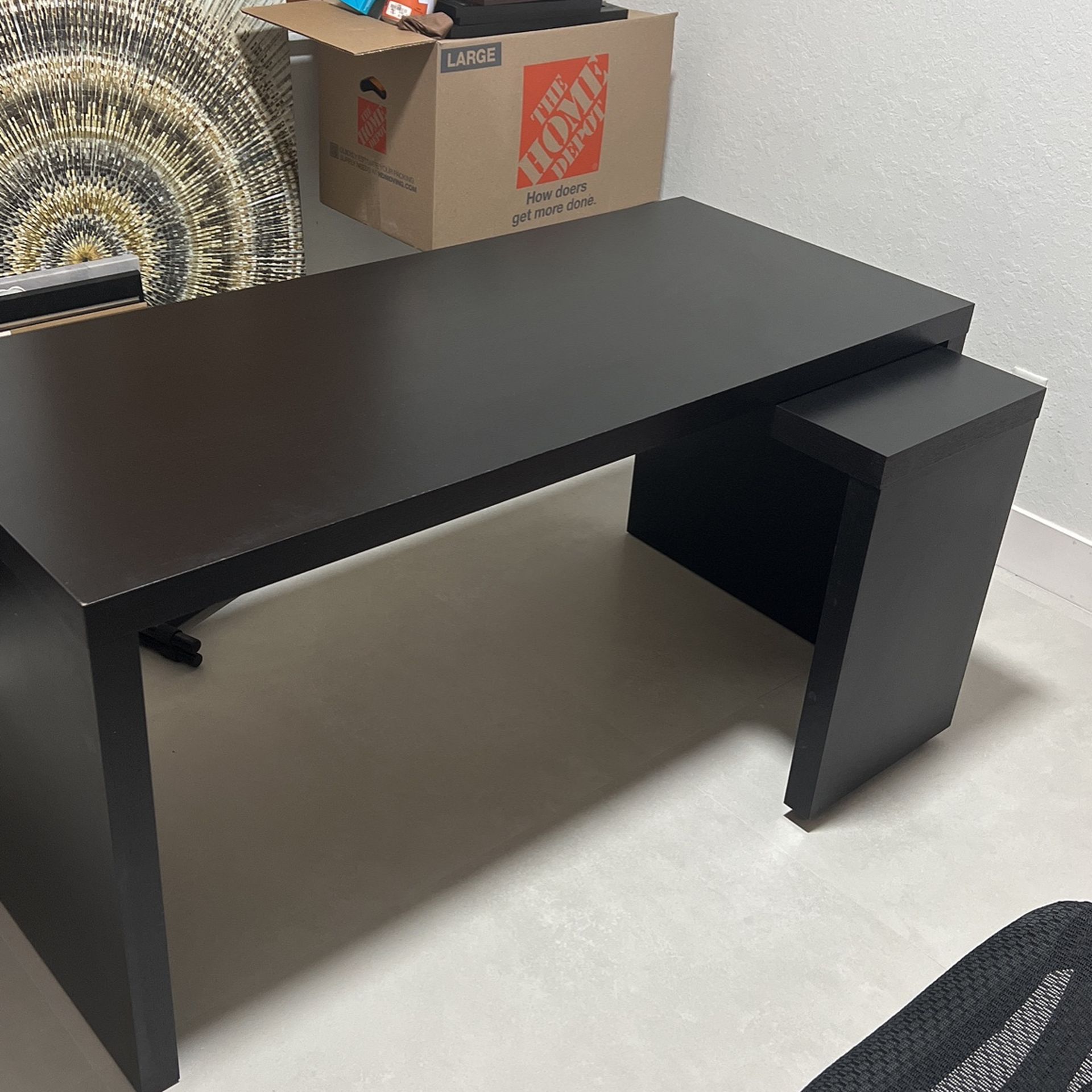 Malm Black Office Desk