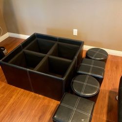 Black Leather Couch Set