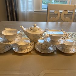 Grace Teaware Gold Polka Dot Tea set