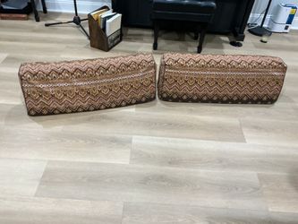 Two vintage bolster cushions a dark brown Afghan luxury comfort (both for $25)