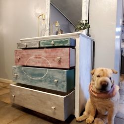 Solid Wood Mirror And Dresser