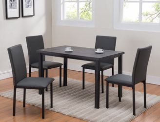 Brand new dark grey wooden table set when ordered! Open daily