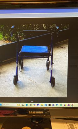 4 wheel bariatric walker, 22 inch seat, with basket, 500 pound capacity
