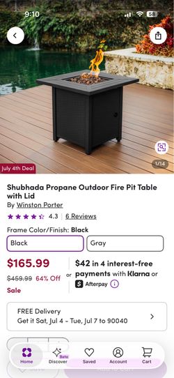 28” outdoor propane fire pit