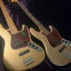 USA American Fender Professional Classic Jazz Bass Fire Mist Gold Vintera Vintage Style Guitars