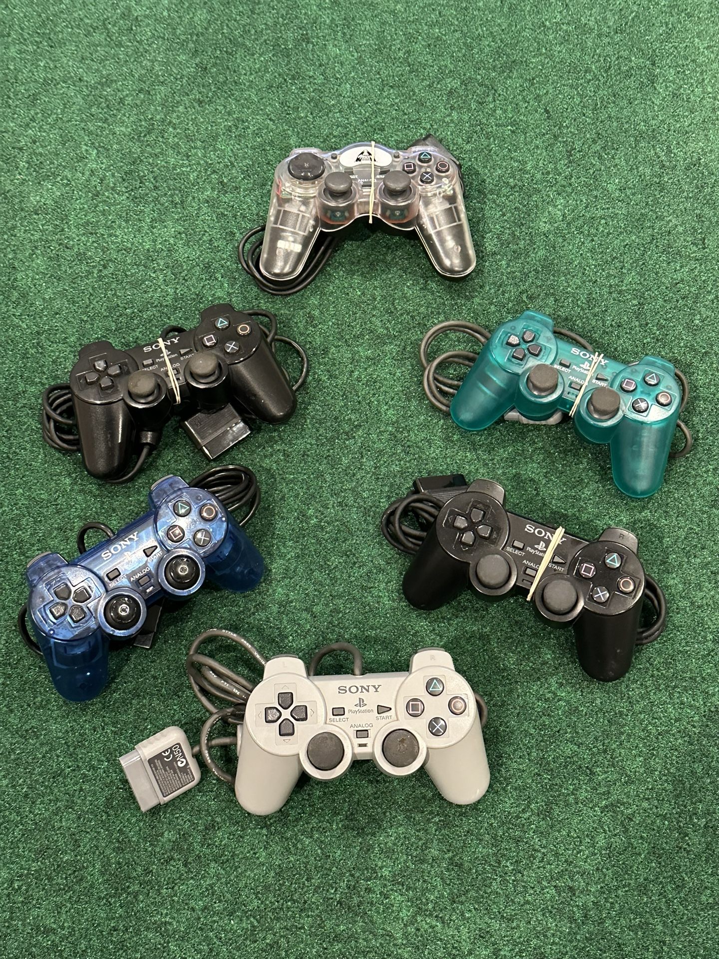 Sony PlayStation 2 PS2 DualShock 2 Wired Controller SCPH-10010 Lot of 6 (POST NINTENDO ERA)