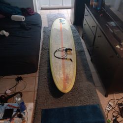 Used 9ft Longboard, skeg replaced not prettily.