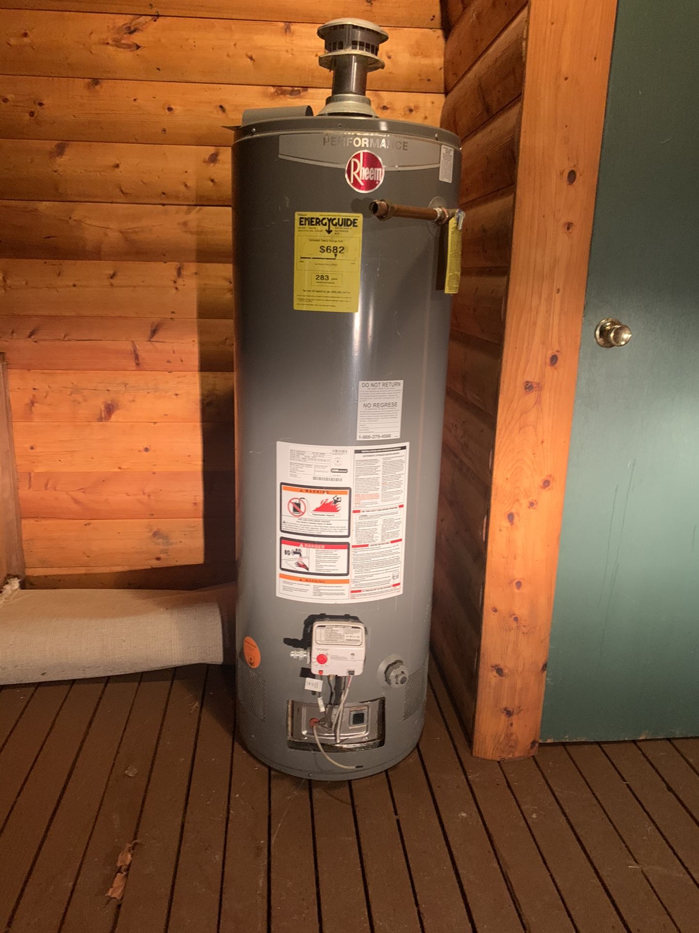 Rheem gas hot water heater PROPANE ONLY