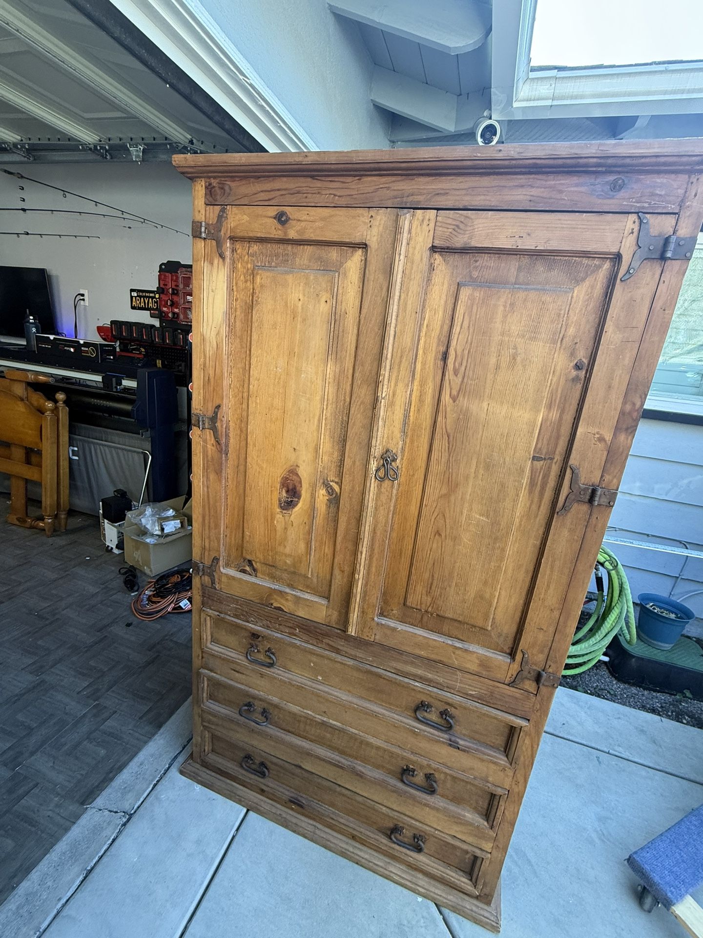 Solid Wood, Pine Armoire Cabinet