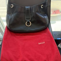 Bally Z-DEHLIA Black Leather Shoulder Bag / Hobo / Handbag / Purse – Made in Italy, Authentic 