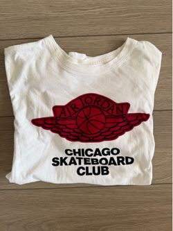 Jordan Chicago Skateboard Club Wings Graphic Tee Shirt - Size Small