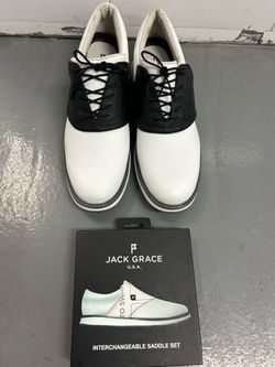 Jack Grace Innovator 1.0 Premium Leather Golf Shoes (Size 12) + Extra Saddle Set