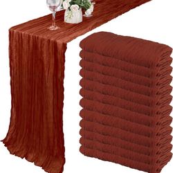 12 Pack 13Ft Cheesecloth Table Runner 35x157 Inch Boho Gauze Table Runner Cheese Cloth Long Rustic Table Runners for Wedding Bridal Shower Birthday Pa