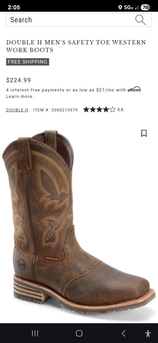 Double H Western Work Boots