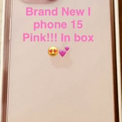 Brand New Never Used Or Activated Unlocked Pink I Phone 15 