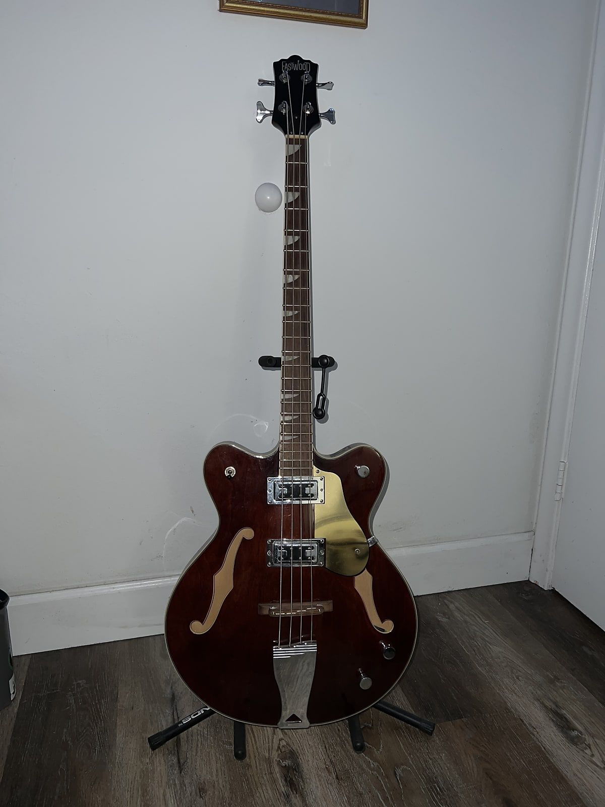 Eastwood Classic 4 Bass Guitar Semi Hollow body Burgundy