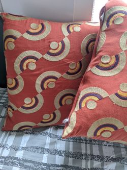 TWO crate & barrel cushion cover 15x15 inches