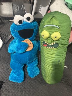 Cookie Monster Plush/ Pickle Rick plush