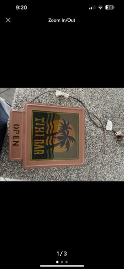 Tiki Bar Sign Lighted