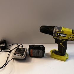 Ryobi Cordless Drill With Battery And Charger 