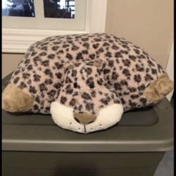 Transformable leopard animal pillow