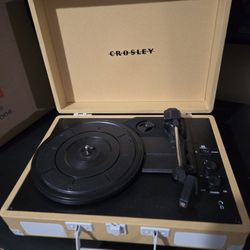 Portable record player.