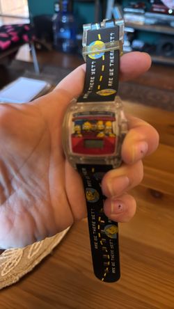 The Simpsons Family Drive Talking watch Burger King 2002 digital 42mm running