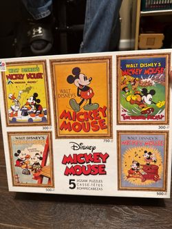Disney Mickey Mouse Jigsaw Puzzle Set 5-in-1 Set