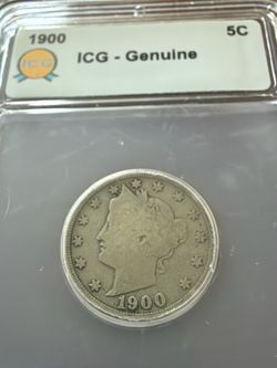 1900 Liberty Head V Nickel - graded slabbed coin