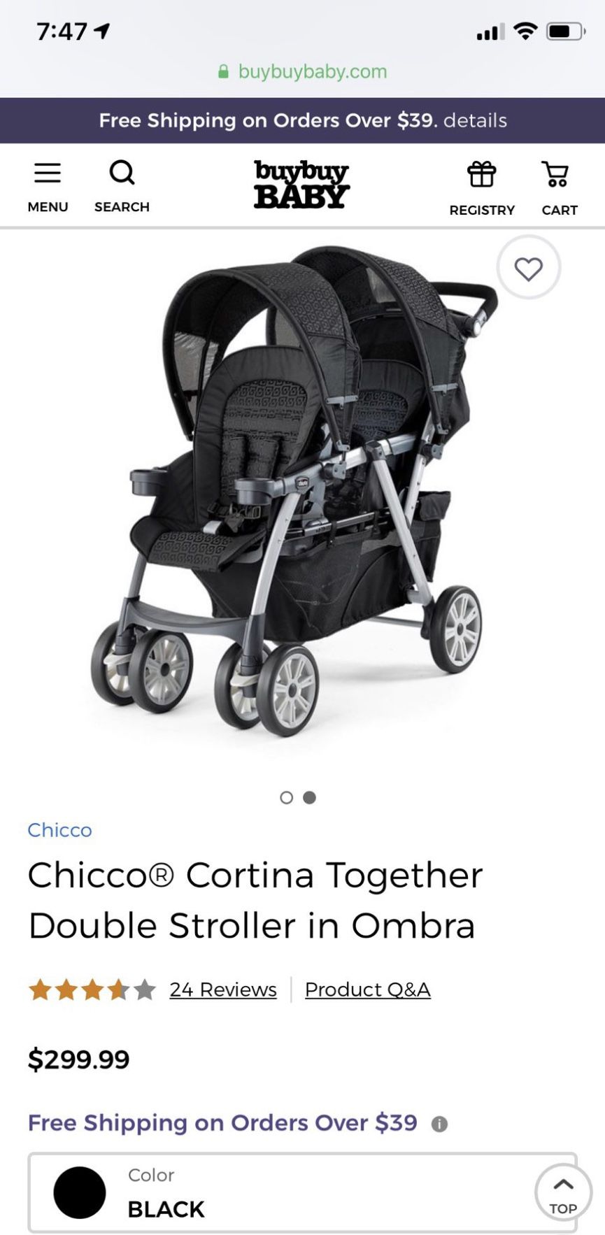 Chicco Double Stroller 