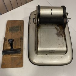 Vintage Office & Printing Collectibles Bundle - Mimeo Machine and Rubber Type Set