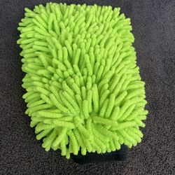 Green Microfiber Chenille Car Wash Mitt
