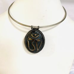 Om Symbol Choker Pendent Necklace 