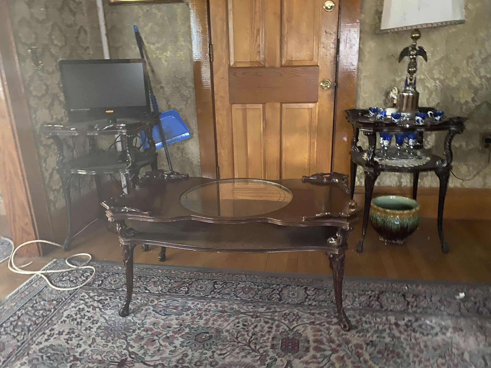 Antique Coffee Table and 2 End Tables
