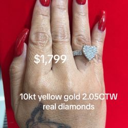 10kt Yellow Gold Diamond Heart Rings 