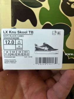 VansXBape KnuSkool Trade Black for MultiCamo
