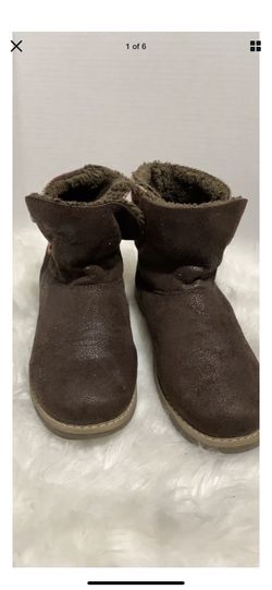 Bobs Skechers Womens Alpine Snowday Bootie Boots Faux Fur Brown Plush Foam Sz 8