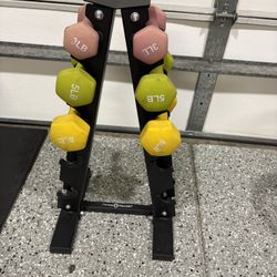 A-Frame Dumbbell Rack With Set Of 3, 5 & 8 lb. Weights 